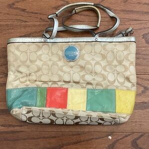 Coach Multicolor Signature Tote Bag